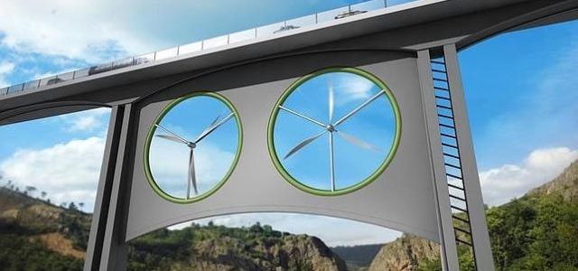 Instalar aerogeneradores en los viaductos para producir electricidad